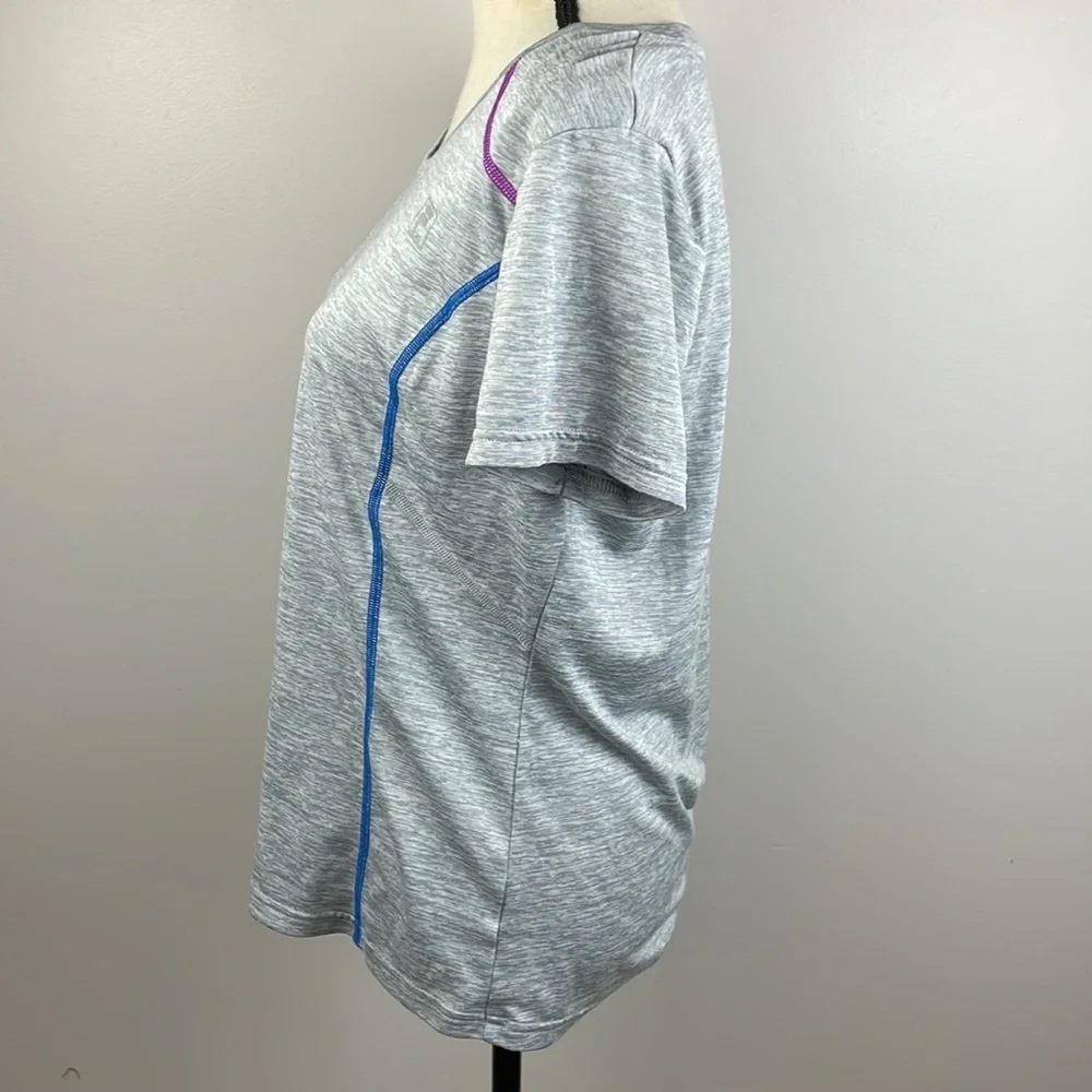 FILA Sport Shirt SZ L Short Sleeve Stretchy Comfortable Active Wear Colorful - Picture 8 of 11